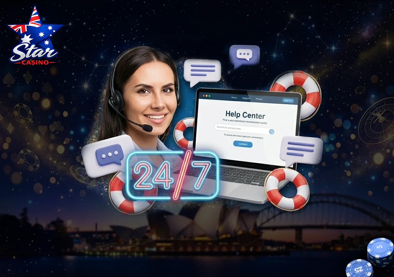 Professional online support assistant for Star Casino Online clients.