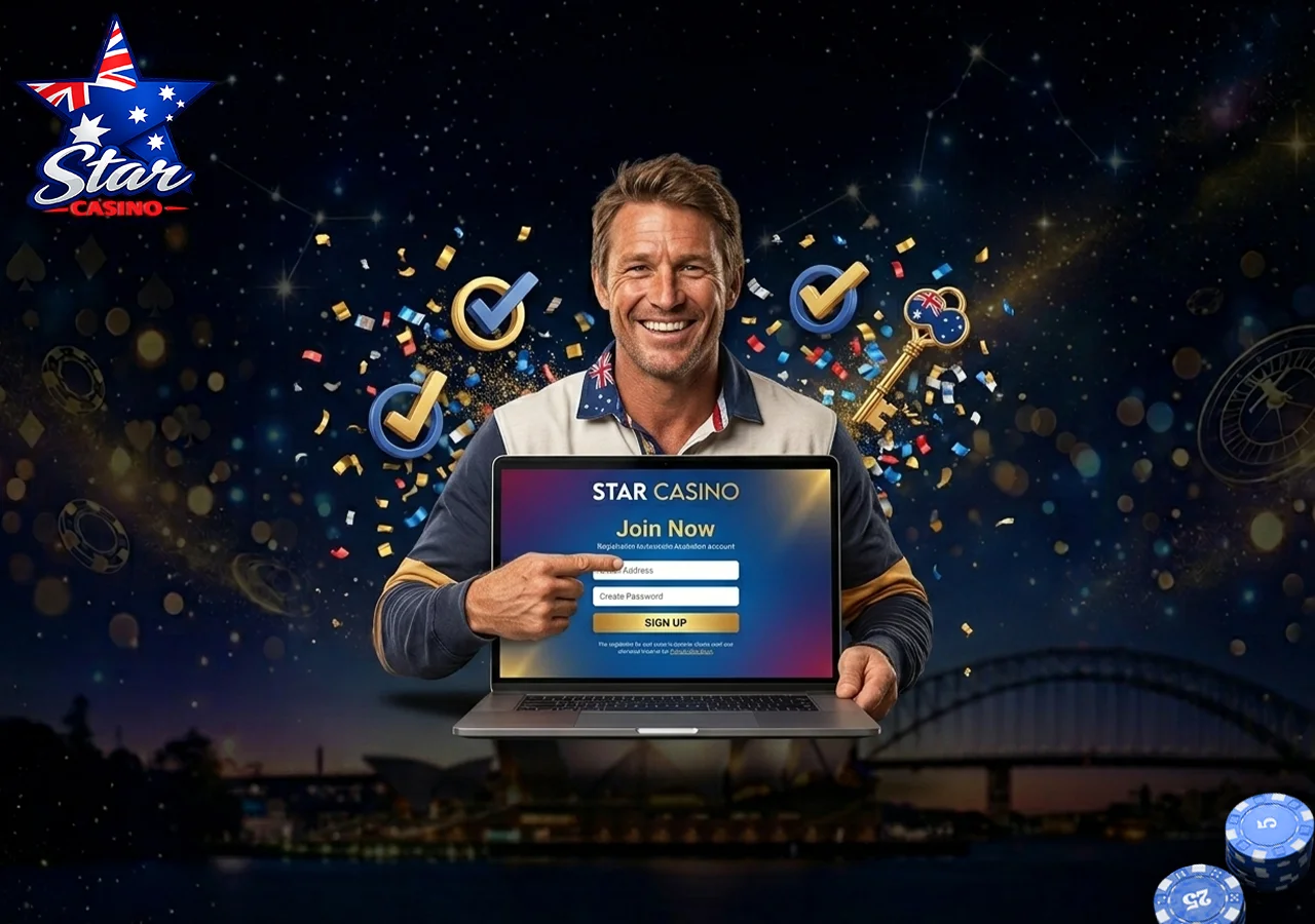 Step-by-step registration form for joining Star Casino Online.